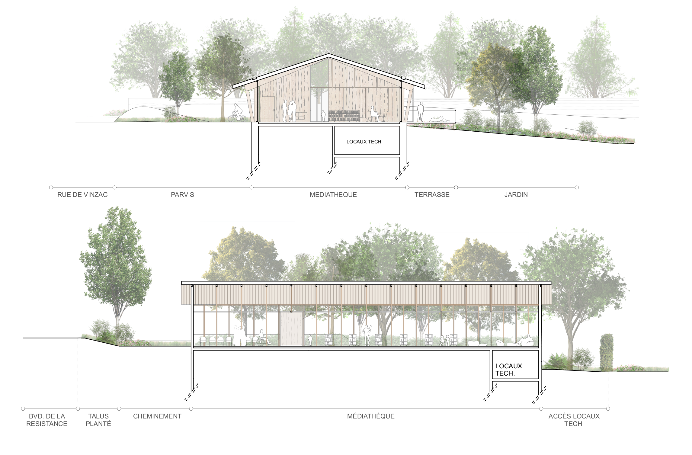 Médiathèque de Beaumontois-en-Périgord - photo du projet