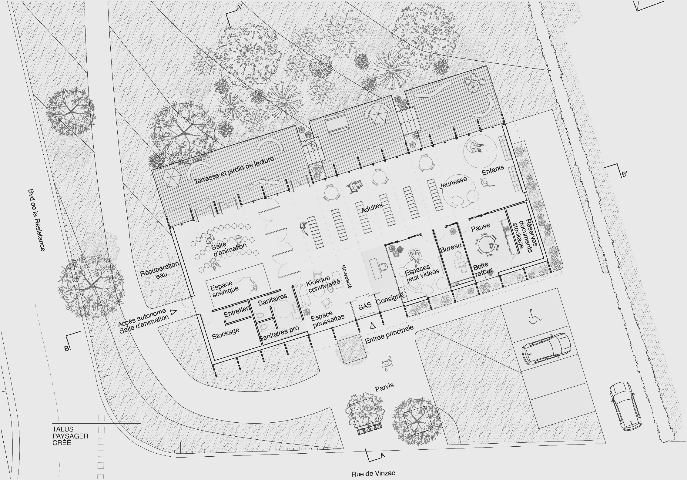 Médiathèque de Beaumontois-en-Périgord - photo du projet